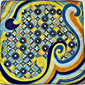 Vintage Psychedelic Acetate Print Scarf